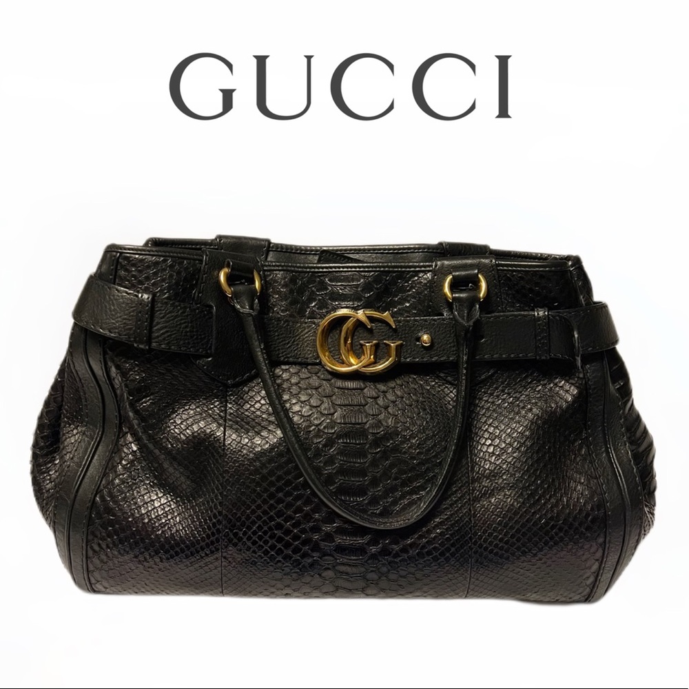 Gucci X-Large Gg Running Python Tote Bag - image 1